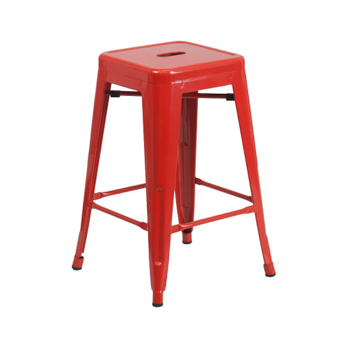 Flash Furniture 24" Metal Stool, Red