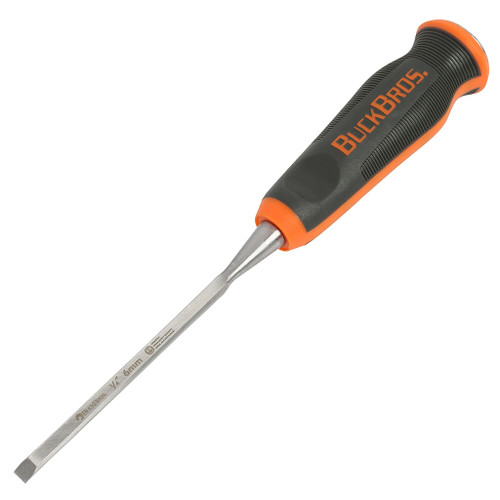 1/4" wide wood chisel with 5-1/2" long high carbon steel blade that's precisely honed and sharpened