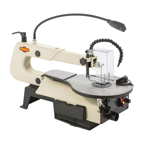 Shop Fox 16" VS Scroll Saw with rotary tool attachment, led work light, x/y axis miter gauge and more