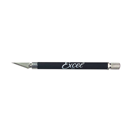 excel k18 knife has black cushion grip body with special screw for secure and stable #11 blade