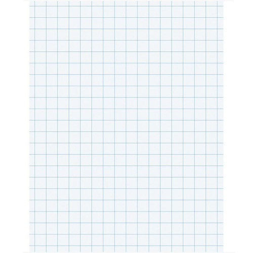 8-1/2” x 11" sheet of recyclable smooth white bond paper has 1/2" quadrille rules on both sides