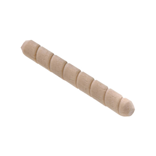 one spiral dowel pin is 3/8" wide and 2" long and has spiral groove design