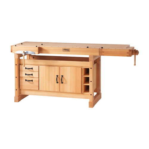 Sjobergs Professional Workbench is built from selected European beech and has cabinet with drawers