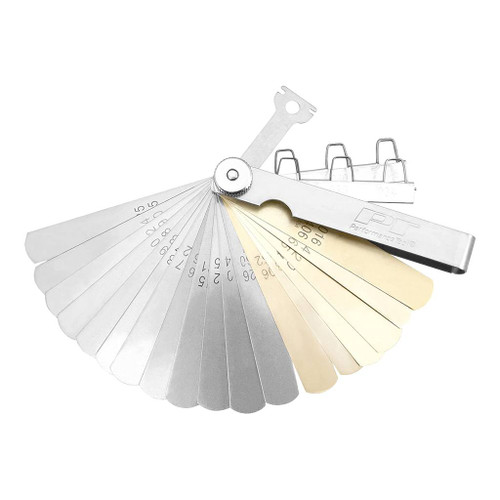 performance tool feeler gauge has 24 blades make from stainless steel with SAE and metric measurements