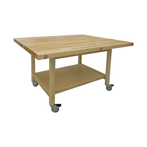 Hann Project/STEM Worktable 60"W x 42"D x 36"H, Maple Top, Casters