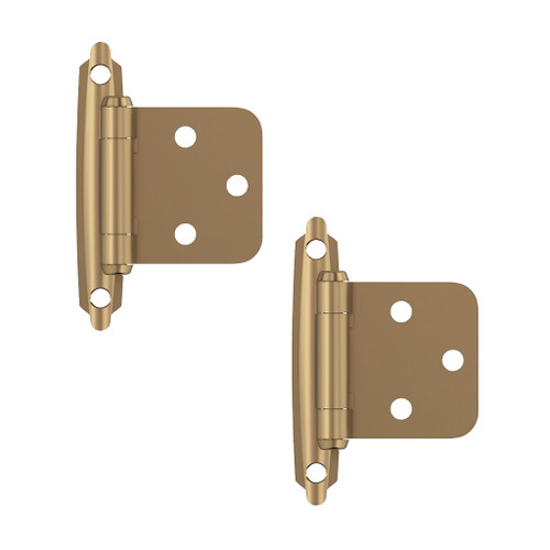 Self-Closing Variable Overlay Hinge 2-Pack, Champagne Bronze