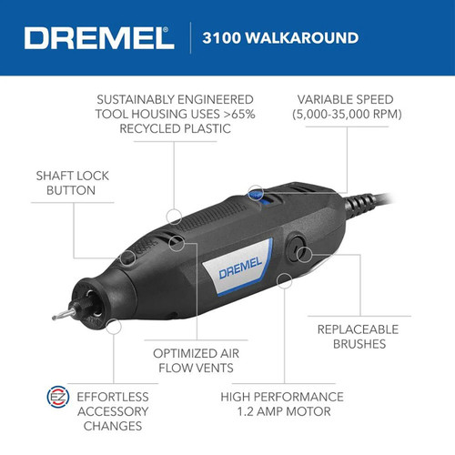 Dremel - - Dremel 8220-2/28 12-Volt Max Cordless Rotary Tool Kit With Battery, Carrying Case, 2 Attachments, 28 Accessories - Ideal For Maximum Performance Cutting, Sanding, Sharpening & Grinding