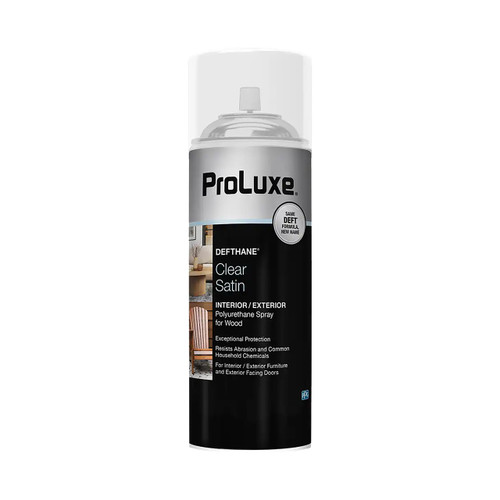 ProLuxe Interior/Exterior Clear Polyurethane Spray For Wood & Metal, Satin, 12.25 oz.