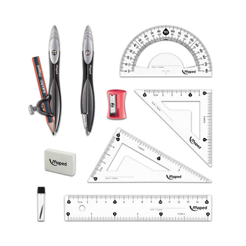 Maped Study Compass & Geometry Set, 10-Piece