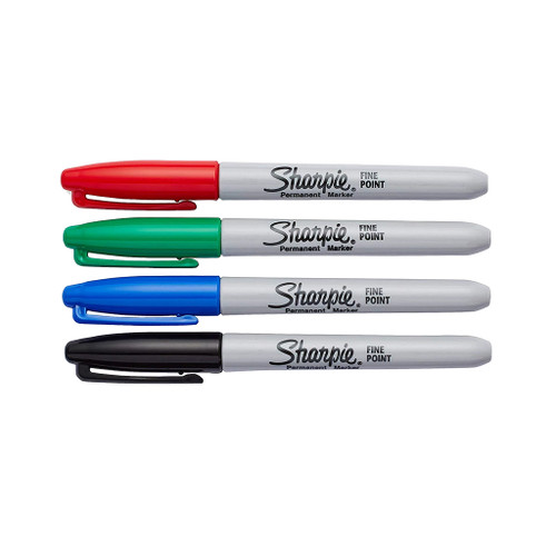Sharpie 30174 Permanent Marker Set Of 4 (Red, Blue, Green, Black)