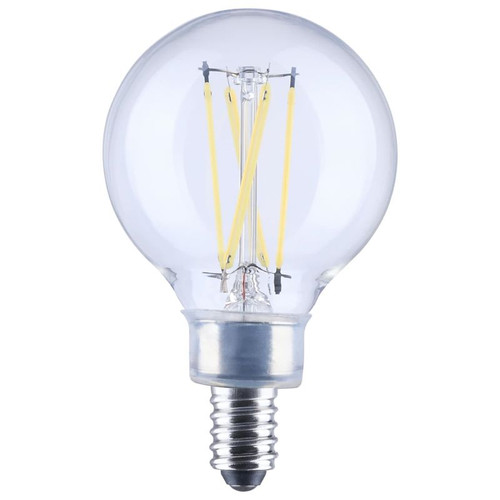 Satco S21204 4W G16½ LED Filament Globe – 350 lm | 2700K | Clear | E12