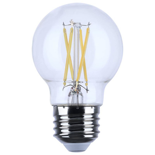 Satco S12479 5.5W G16½ LED Filament Globe – 500 lm | 3500K | Clear | E26