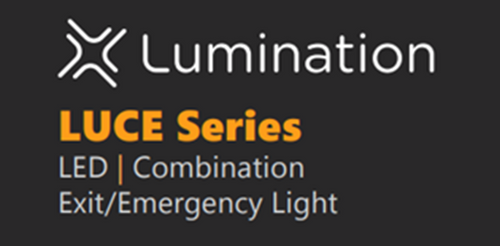 Current Lumination LUCEGSQ LUCE Series LED Combination Exit/Emergency Light | White | Square Heads | Green Letters | 120/277VAC | 3.6VDC