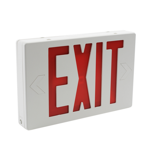 SYLVANIA 60761 EXIT1A/RDV/U/WH/EM ValueLED Exit Sign | White | Red Letters | 0.5W | 120/277V | Emergency Battery Backup
