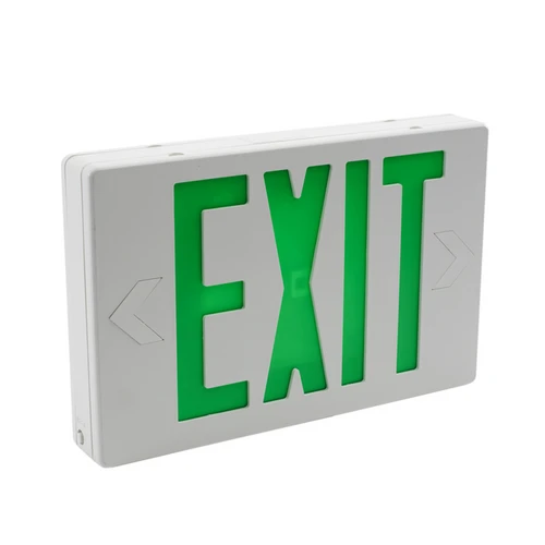 SYLVANIA 60762 EXIT1A/GDV/U/WH/EM ValueLED Exit Sign | White | Green Letters | 0.5W | 120/277V | Emergency Battery Backup