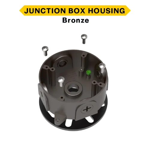 Halco 25600 MBUL-JB-BZ Junction Box Housing for Mini Bullet Flood Bronze EPDM Form 4 Plugs 4 Screws Grounding Screw