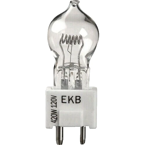 GE 33934 EKB-Q420/4CL/2PP - 420W Quartz Halogen Lamp, GY9.5 Base, 3200K