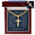 Artisan Cross Cuban Link Chain Necklace, Personalizable Message Card & Engravable