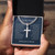 Artisan Cross Cuban Link Chain Necklace, Personalizable Message Card & Engravable Artisan Cross Cuban Link Chain Necklace, Personalizable Message Card & Engravable