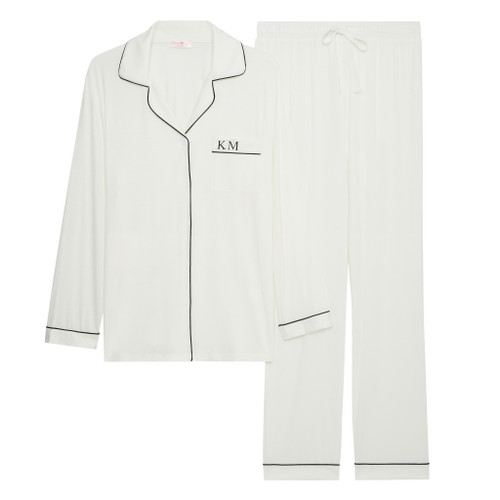 White Super Soft Personalised Long Pyjama Set
