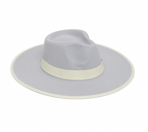 Light Blue Wide Brim Fedora Hat