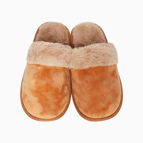 SAMPLE FAUX FUR BROWN SLIPPERS UK 3-4