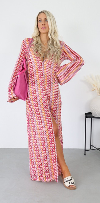 Pink Pattern Beach Dress