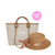 Personalised Brown Canvas Bag & Brown Bow Beach Hat (SAVE £15)