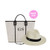 Personalised Cream/Black Canvas Bag & Beach Hat (SAVE £15)