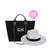 Personalised Black Canvas Bag & White Beach Hat (SAVE £15)