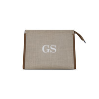 Brown Canvas Personalised Clutch Bag