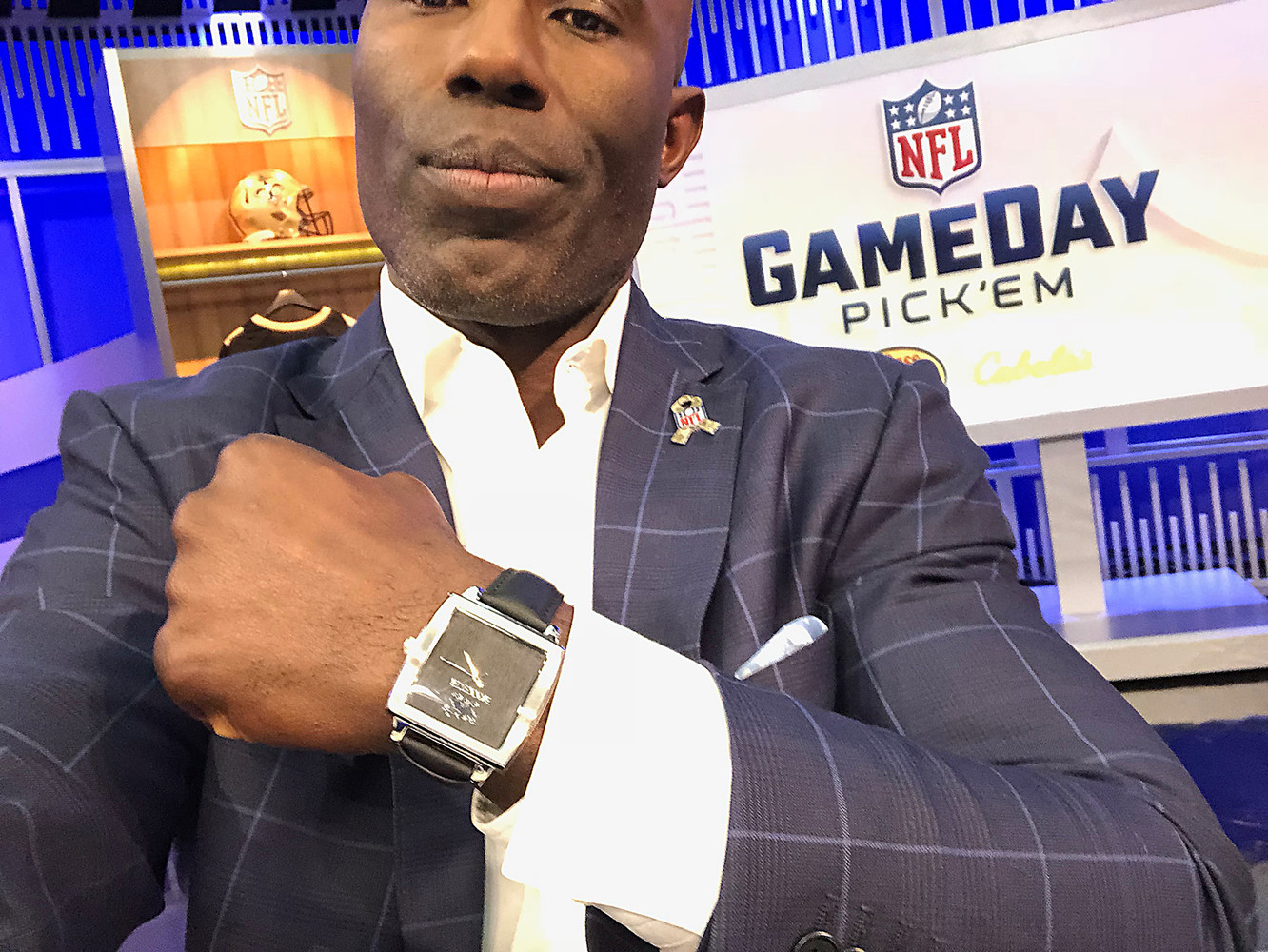 Terrell Davis - NFL Hall of Fame Member wearing Banneker on NFL Gameday