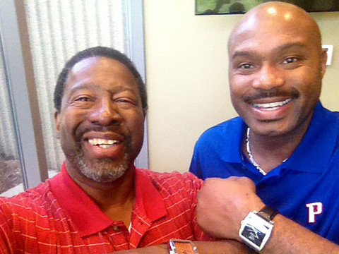 Tim Hardaway and Tony Keeling wearing the Baller by Banneker