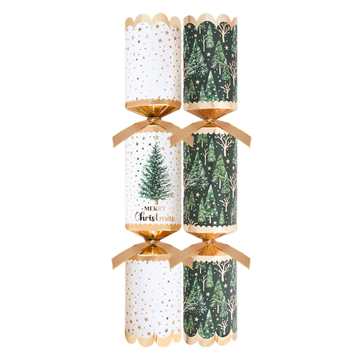 Premium Green Tree Christmas Crackers - 8 Pack | Charlies