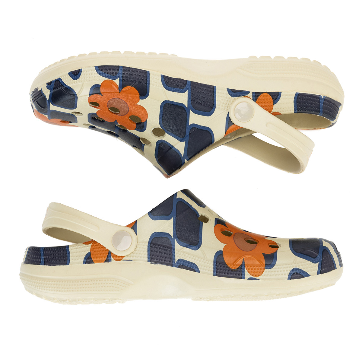 Regatta x Orla Kiely Women's Clog - Giant Square Flower Orange | Charlies