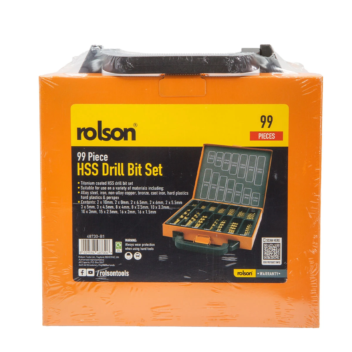 Rolson HSS Titanium Coated Drill Bit Set - 99 Piece | Charlies