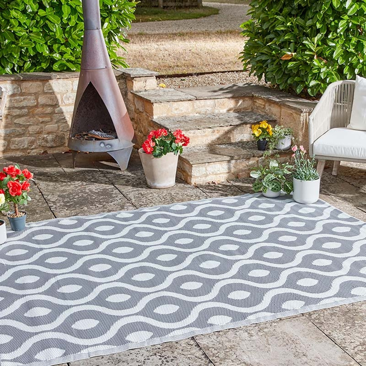 Smart Garden Alfresco Neptune Outdoor Rug, Slate - 180 x 240cm | Charlies