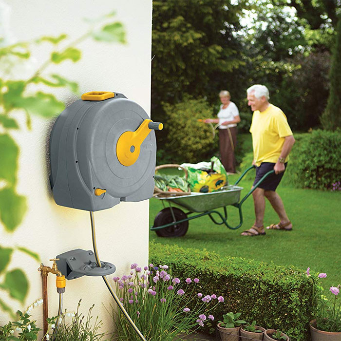 hozelock 2496 wall mounted fast reel hose 40m