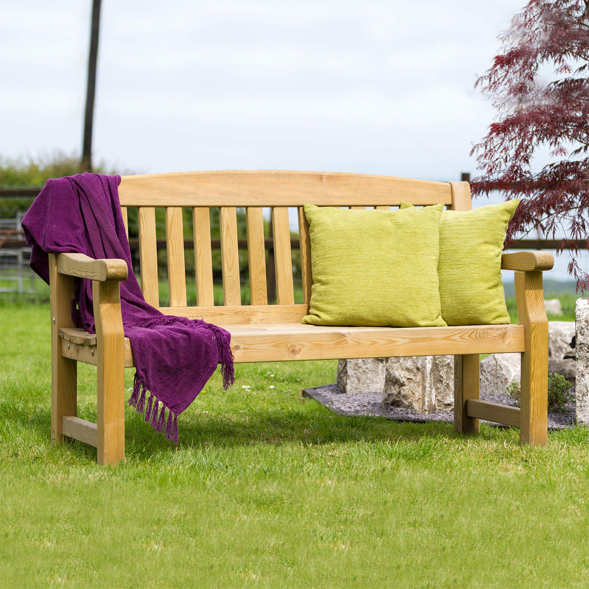 Zest Outdoor Living 3 Seater Emily Wooden Garden Bench - 5ft | Charlies