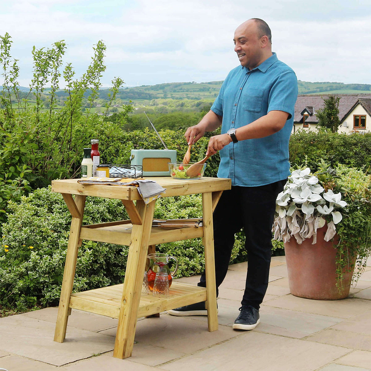 Zest Outdoor Living Wooden Garden BBQ Side Table | Charlies