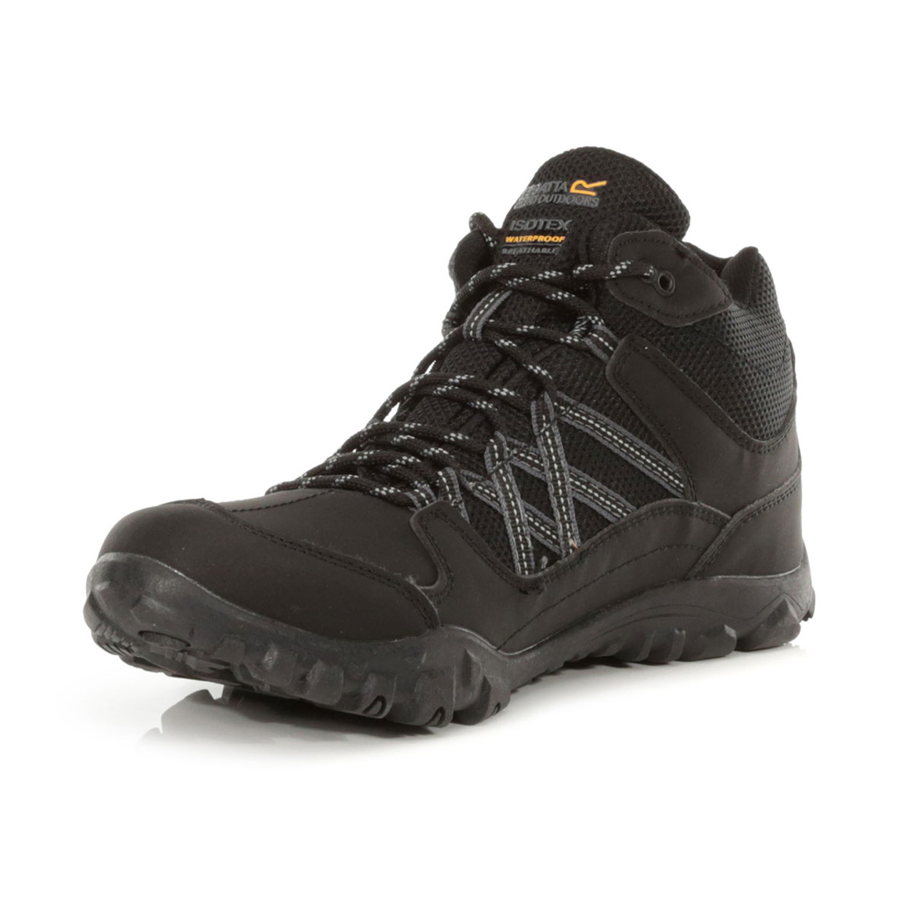 Regatta Mens Edgepoint Mid Walking Boots - Black/Granite | Charlies