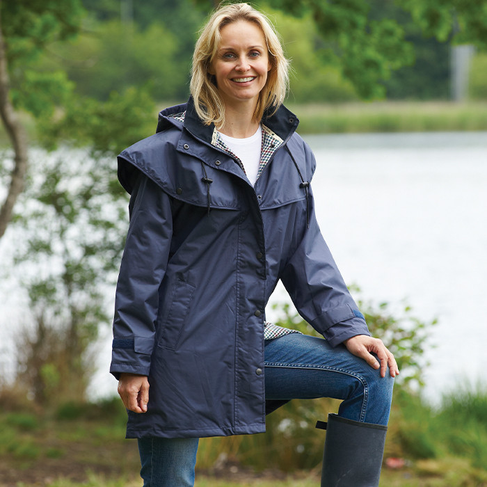 Champion Women's Windsor Three-Quarter Length Waterproof Coat Navy
