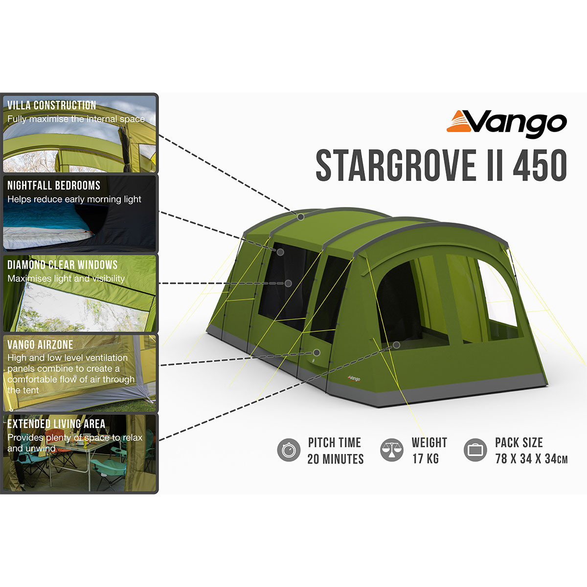 Vango Stargrove II 450 / Joro 450 Groundsheet Protector - GP109 (Black) | Vango Code: GPQ000109B05Z01 | Vango Tent Accessories