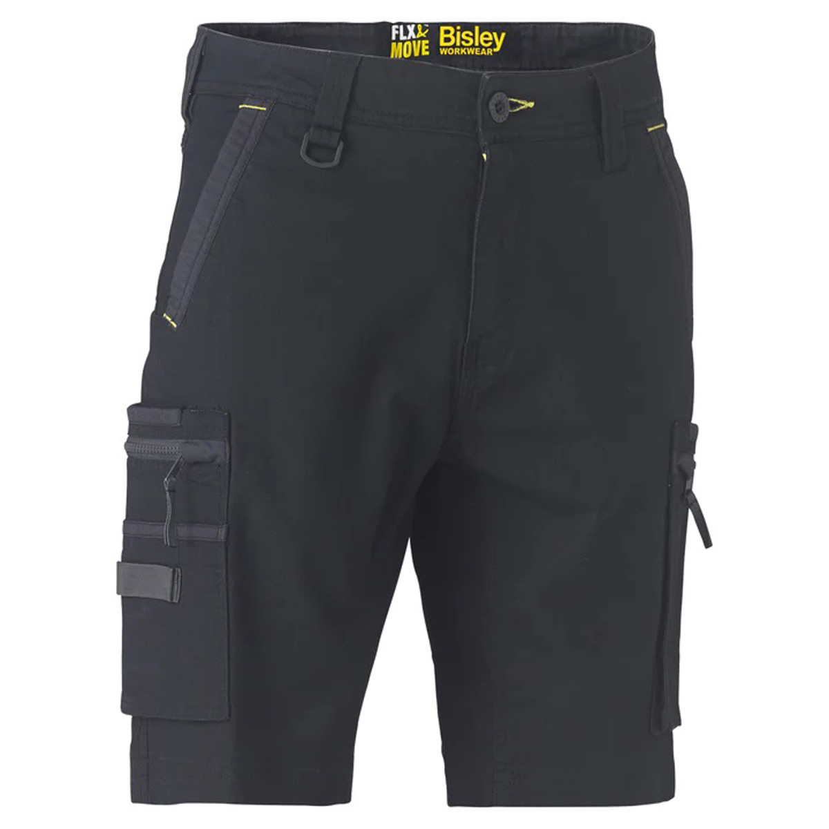 Bisley Workwear Men's Flex Move Stretch Utility Cargo Shorts Black
