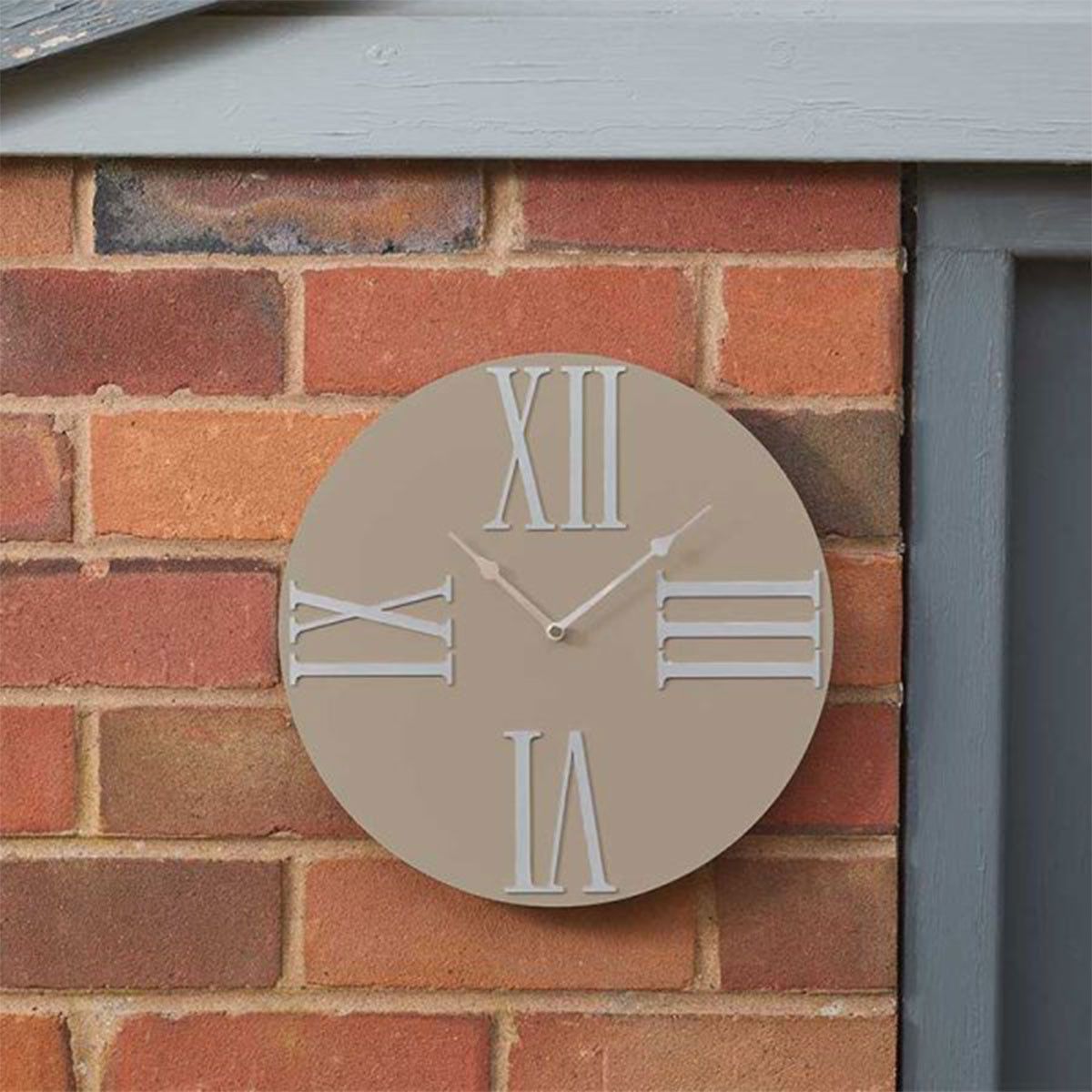 Outside In Moda Wall Clock - Taupe | Charlies