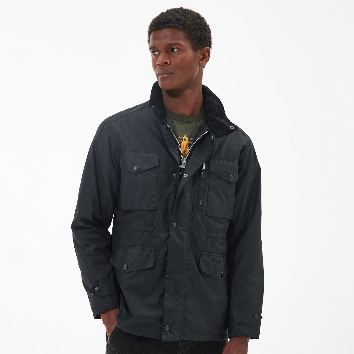 Barbour SAPPER WAX JACKET BLACK サイズXL Barbour Men's Sapper Wax Jacket - Black | Charlies