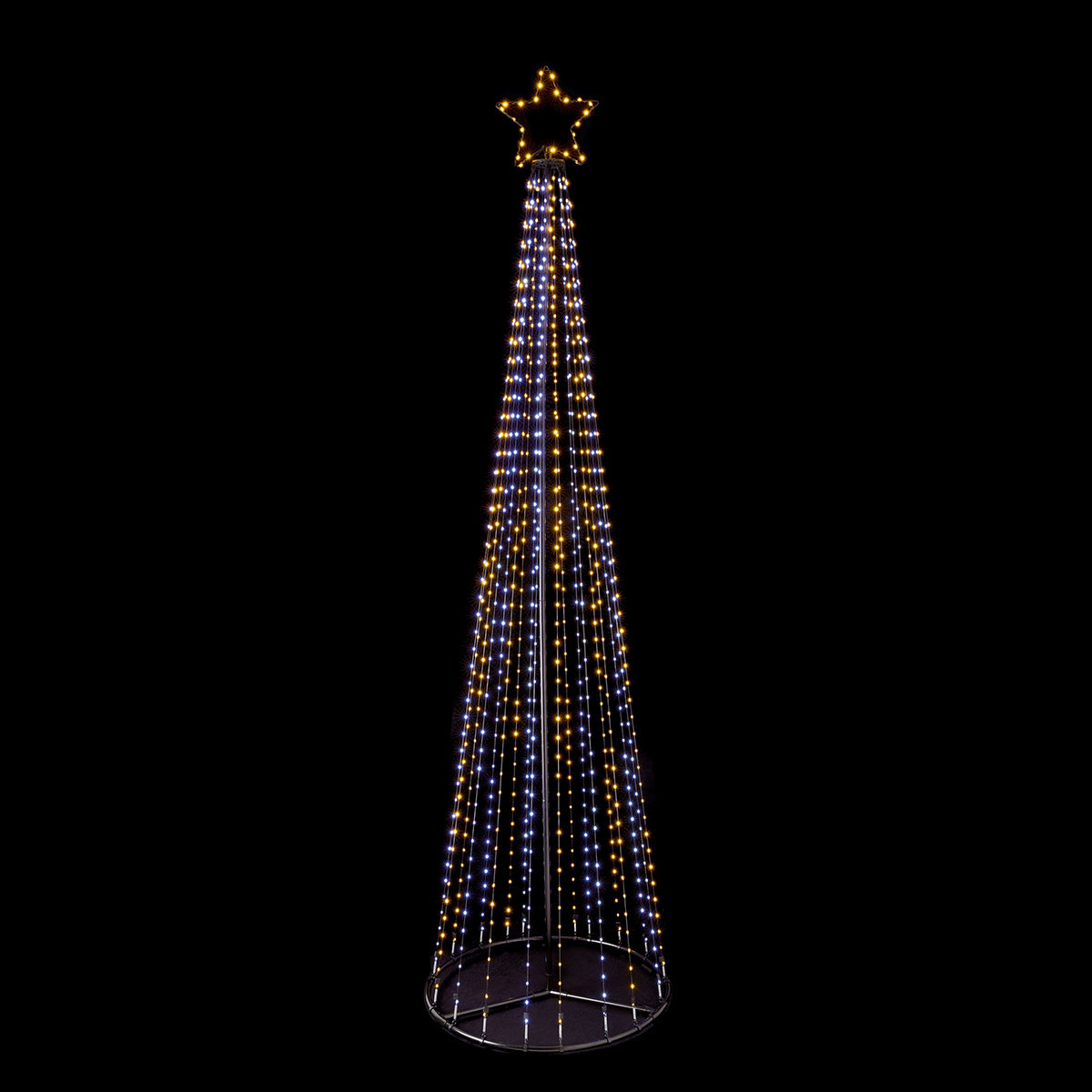 Premier FlexiBright 2.5m Pin Wire Pyramid LED Light Tree Figure - White ...