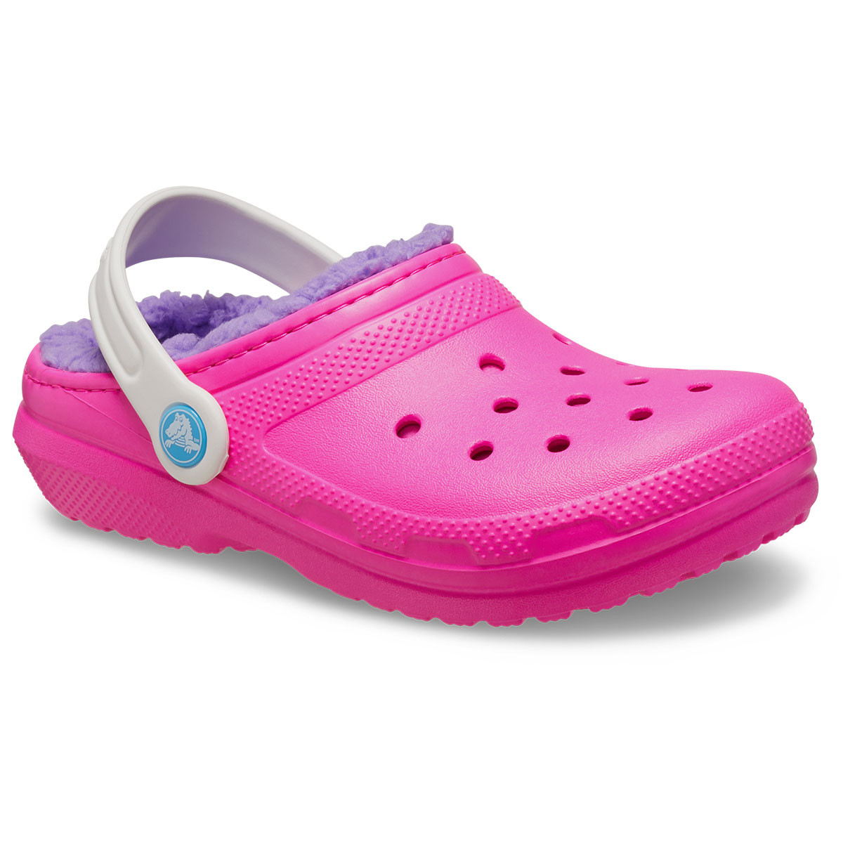 Crocs Children's Classic Lined Clog Pink Crush Charlies - Technical View