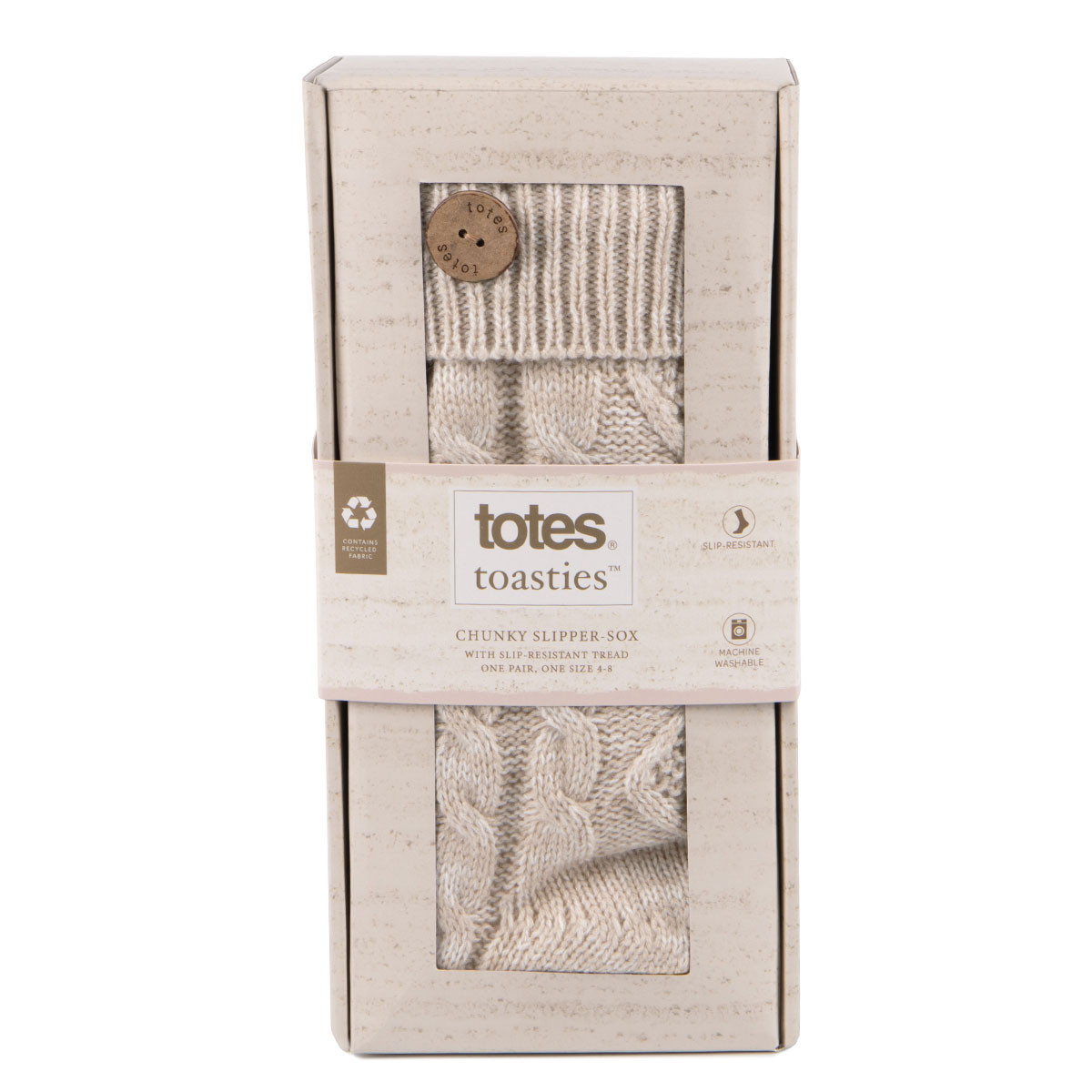 Totes Women's Toastie Texture Slipper Socks Biscuit Charlies