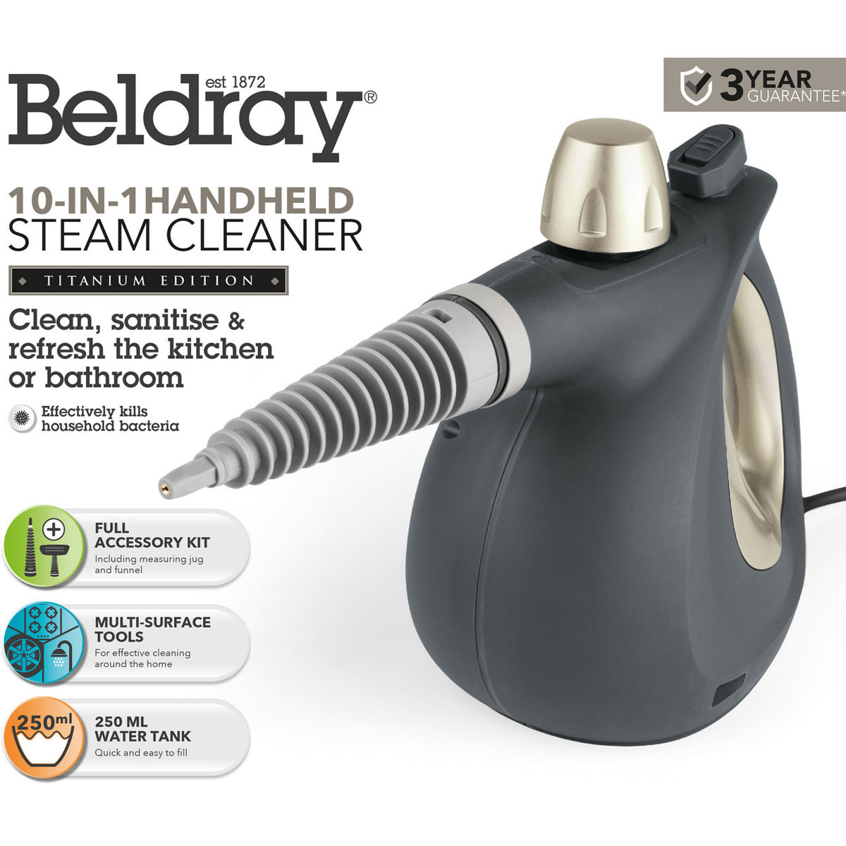 Beldray Titanium 10-in-1 Handheld Steam Cleaner | Charlies